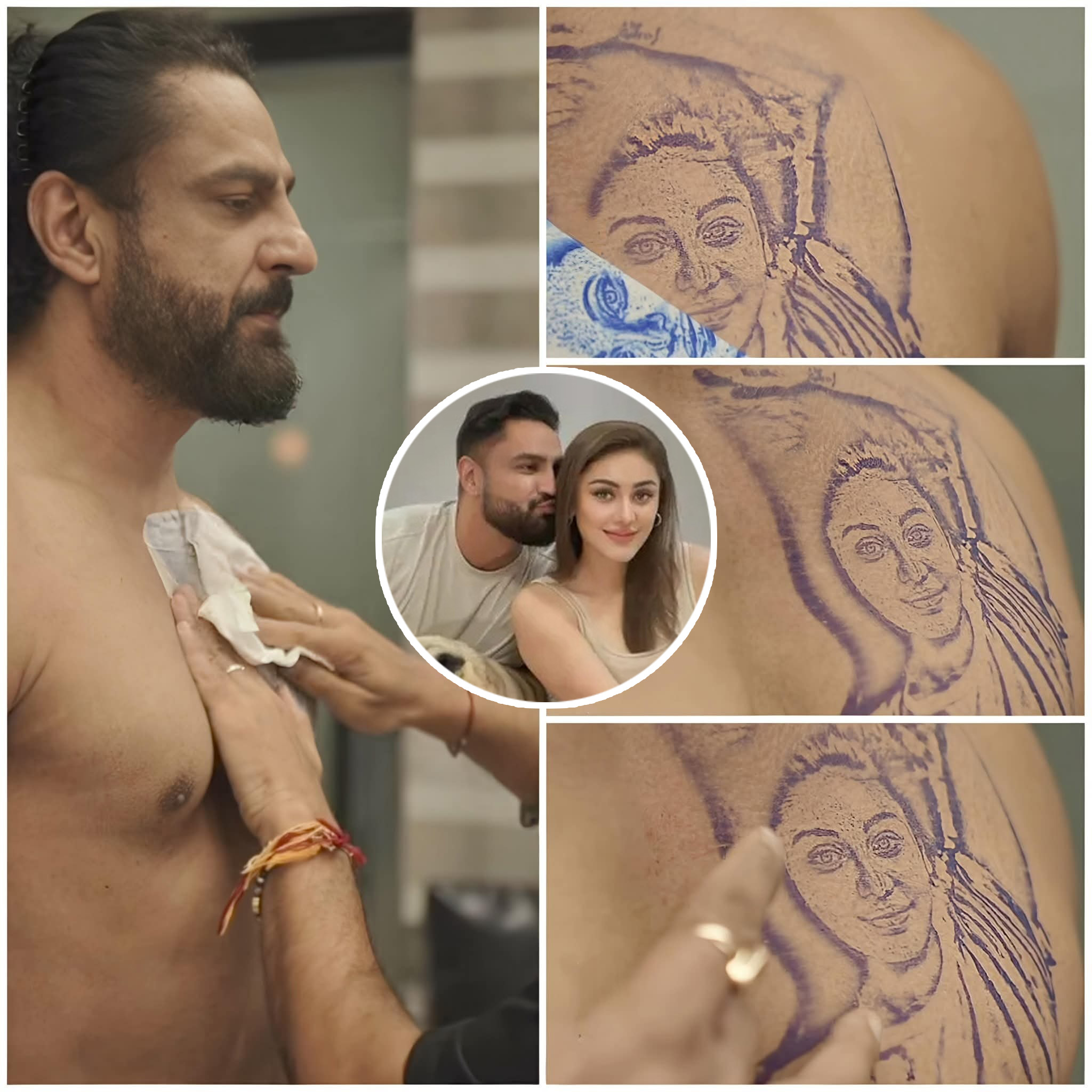 পরাগ ত্যাগীর বুকের ট্যাটুতে প্রয়াত স্ত্রীর মুখাবয়ব।