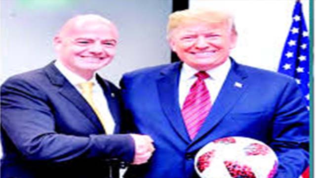 ২০২৬ সালে যুক্তরাষ্ট্রে আয়োজিত ফুটবল বিশ্বকাপে কেন্দ্রীয় ভূমিকায় থাকার সম্ভাবনা ট্রাম্প