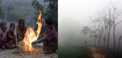 তীব্র শীতে কাপছে কুড়িগ্রামের মানুষ