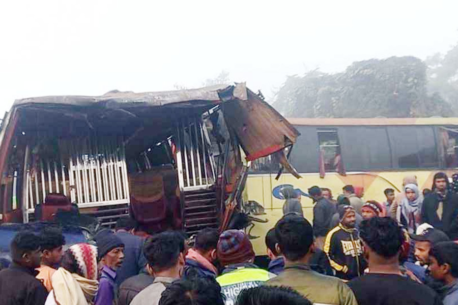ওসমানীনগরে ২ বাসের মুখোমুখি সংঘর্ষে নিহত ২, আহত ১০
