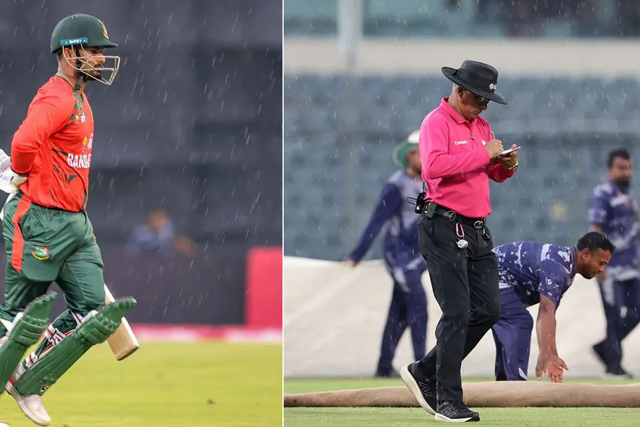 শেষ টি-টোয়েন্টিতেও বৃষ্টির হানা, আপাতত বন্ধ খেলা
