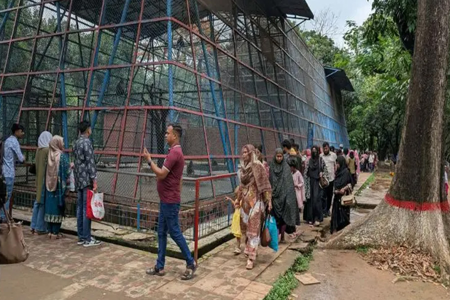 ছুটির দিনে চিড়িয়াখানায় উৎসবমুখর পরিবেশ