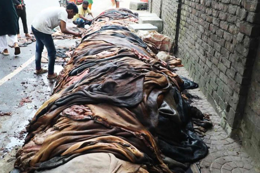 পোস্তায় কাঁচা চামড়ার দাম ও সংরক্ষণ নিয়ে শঙ্কা