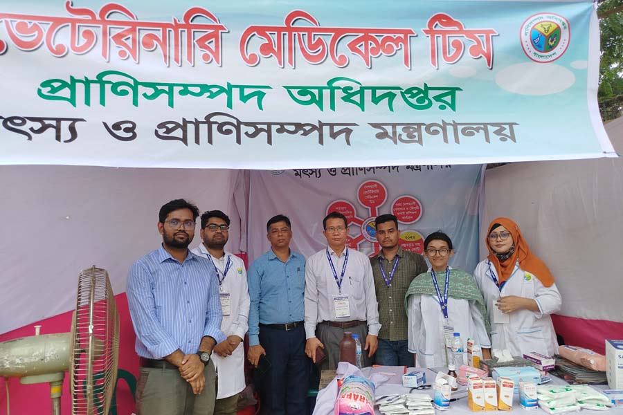 ঢাকা উত্তর-দক্ষিণের হাটে ডিএলএসের বিনামূল্যে ভেটেরিনারি সেবা