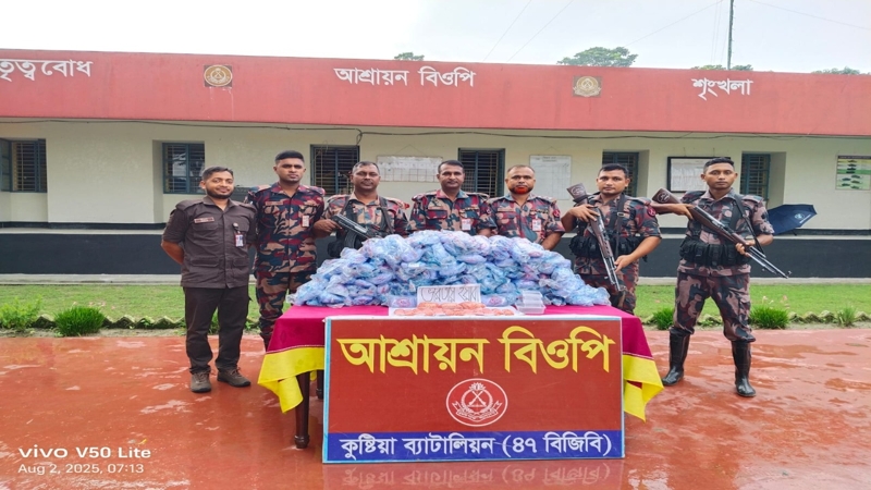 দৌলতপুরে বিজিবির অভিযানে ৩১ লাখ টাকার মাদক উদ্ধার