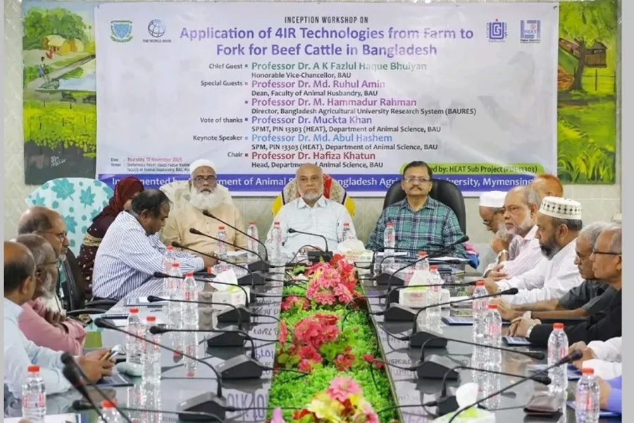 বাকৃবিতে গরুর গোশত উৎপাদনে চতুর্থ শিল্পবিপ্লব প্রযুক্তি বিষয়ক কর্মশালা