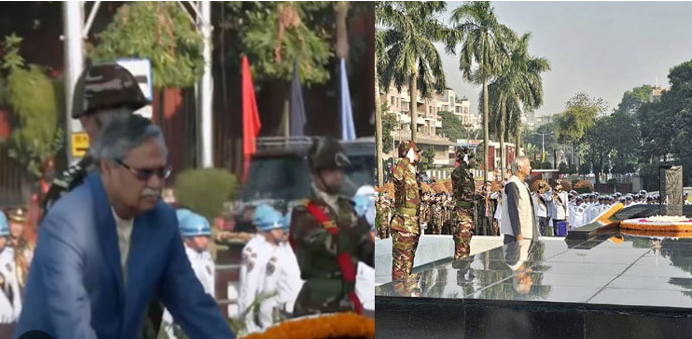 শিখা অনির্বাণে রাষ্ট্রপতি-প্রধান উপদেষ্টার শ্রদ্ধা