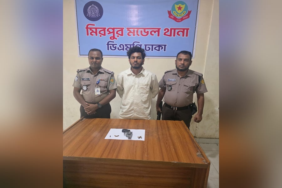 মিরপুরে অস্ত্রসহ গ্রেপ্তার কাওছার ভুইয়া ওরফে শান্ত। ছবি: সংগৃহীত