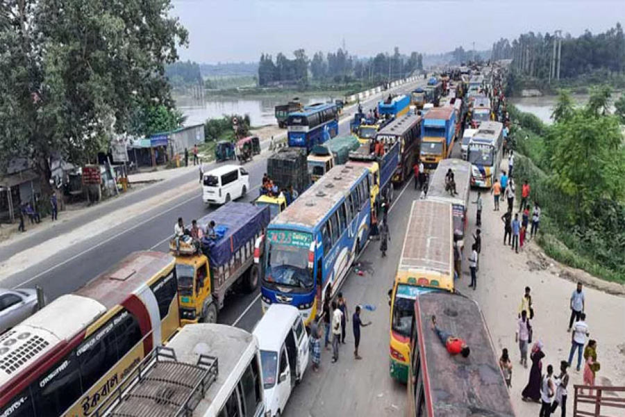 ঢাকা-টাঙ্গাইল মহাসড়কে ২০ কিমি যানজট