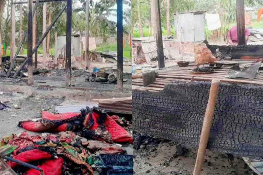 রাজারহাটে অগ্নিকাণ্ডে ৪ বসতঘর পুড়ে ছাই, ক্ষতি ১০ লাখ টাকা
