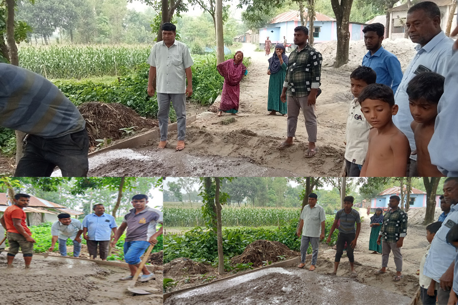 দিলগাঁও গ্রামে রাস্তা সি সি ঢালাই কাজের উদ্বোধন