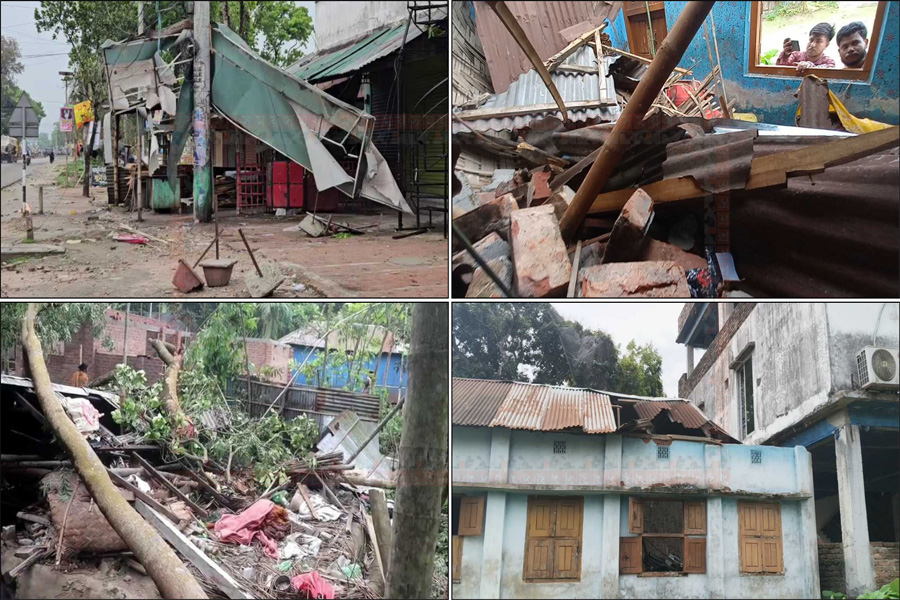 গাছচাপায় বৃদ্ধার মৃত্যু, ব্যাপক ক্ষয়ক্ষতি