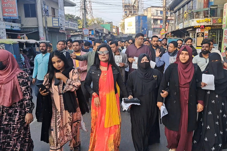 রাজবাড়ীতে ধানের শীষের পক্ষে ছাত্রদলের প্রচারণা