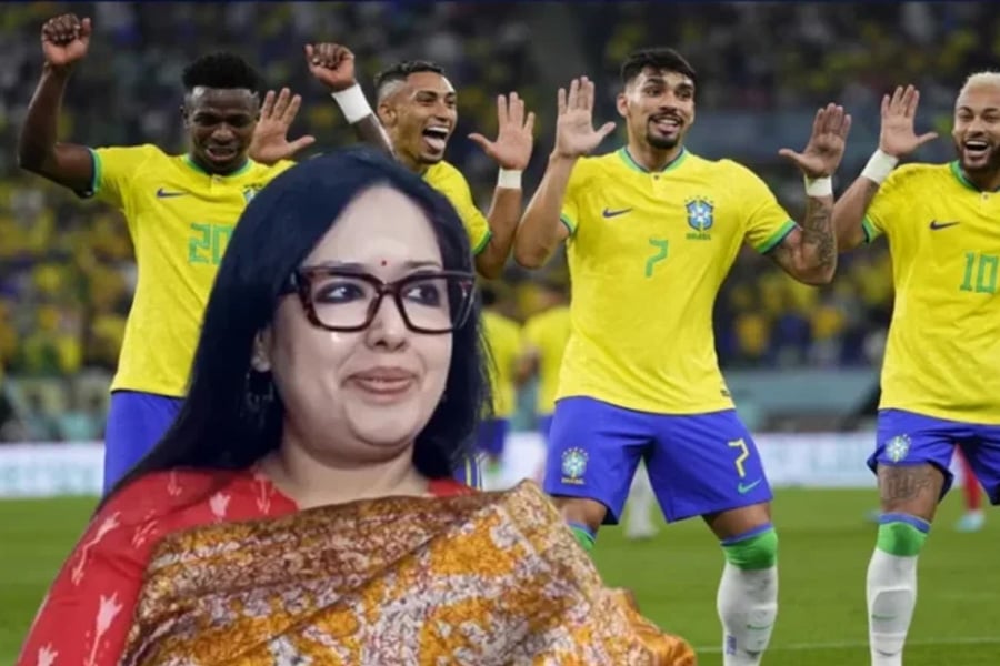 ব্রাজিল দলকে শুভকামনা জানিয়ে দেওয়া পোস্টে ব্যবহৃত একটি ছবি ঘিরে সামাজিক যোগাযোগমাধ্যমে চলছে নানা আলোচনা। ছবি: সংগৃহীত