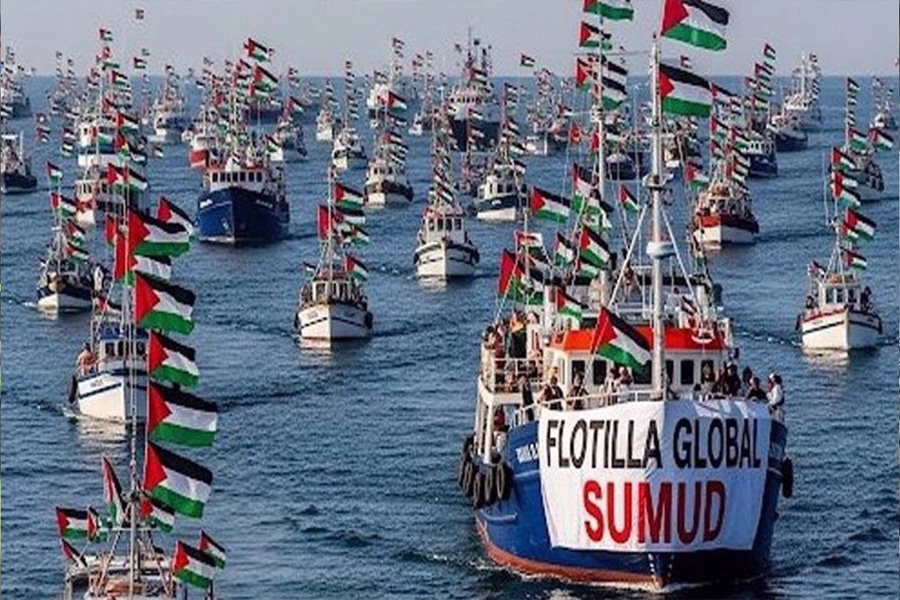 গাজার নিকটবর্তী গ্লোবাল সুমুদ ফ্লোটিলা
