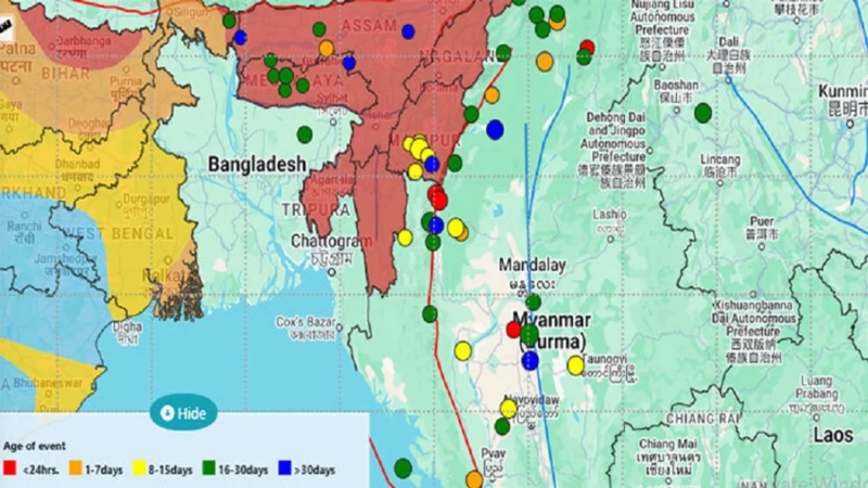 একদিনে মিয়ানমারে ৪ বার ভূমিকম্প