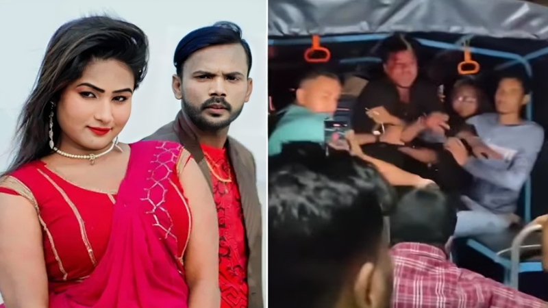 রিয়া মনি ও ম্যাক্স অভিকে গণধোলাই দিয়ে পুলিশে দিল এলাকাবাসী
