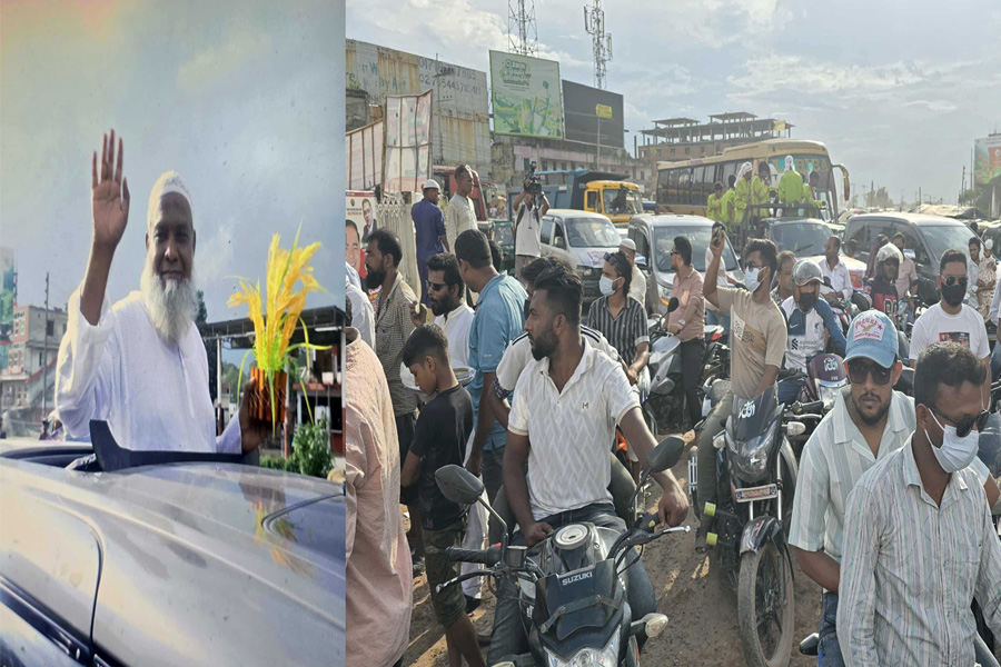 ব্রাহ্মণবাড়িয়ায় মহাসড়ক আটকে বিএনপি নেতার শোডাউন