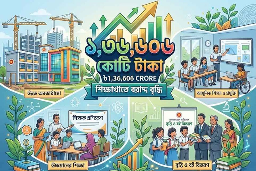 শিক্ষাখাতে ১ লাখ ৩৬ হাজার ৬০৬ কোটি টাকা বরাদ্দ