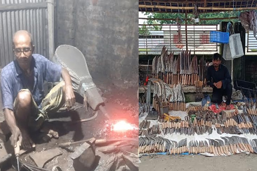 টুং টাং শব্দে মুখরিত রাজারহাটের কামারপল্লী