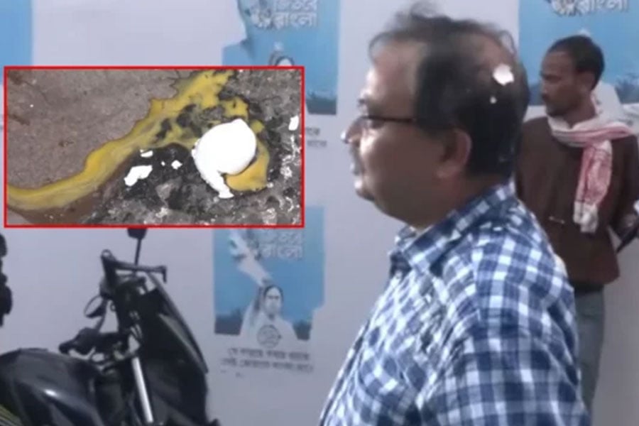 মমতার বাড়ির সামনে কুনাল ঘোষকে পচা ডিম নিক্ষেপ