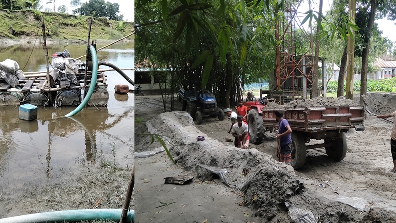 অবৈধভাবে বালু উত্তোলনে অভিযোগ বিএনপি নেতার বিরুদ্ধে
