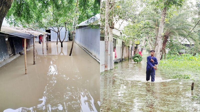চারিদিকে পানি থই থই, কয়েকশো পরিবার পানি বন্দী
