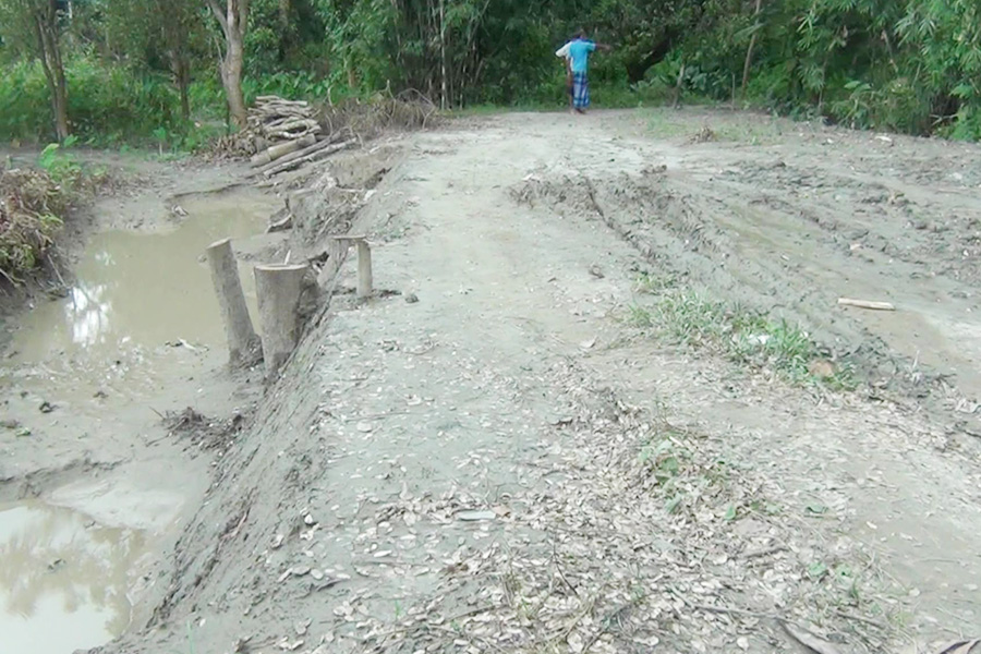 নাগরপুরে সরকারি রাস্তা দখল করতে মরিয়া ইউপি সদস্য