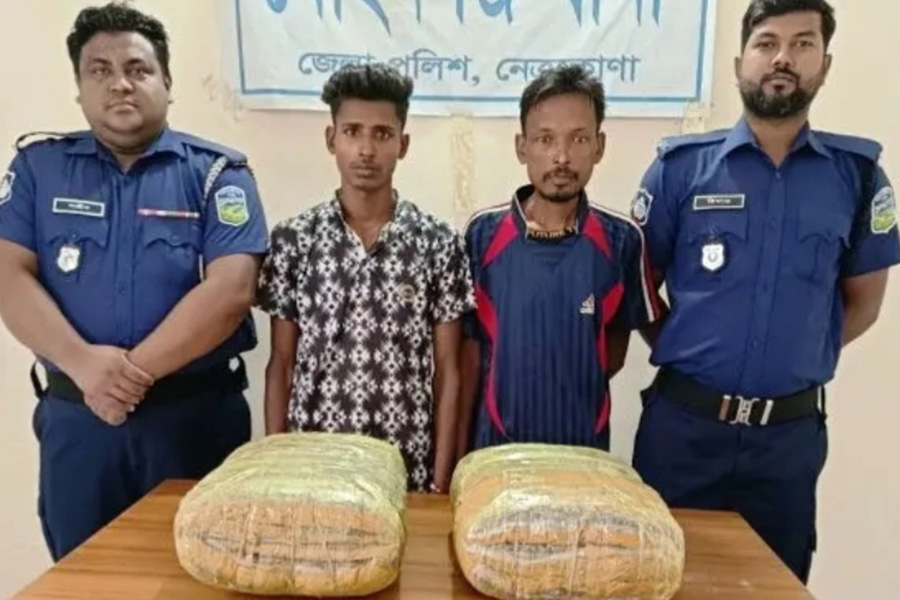 মোহনগঞ্জে ১২ কেজি গাঁজাসহ ২ মাদক কারবারি আটক