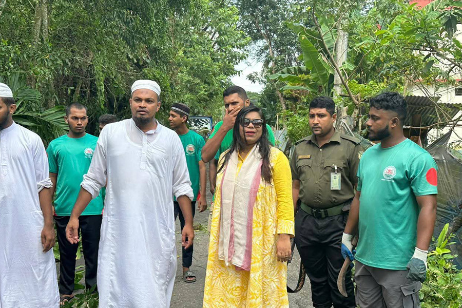 নলছিটিতে সড়কের ঝোপঝাড় পরিচ্ছন্নতা অভিযানে ইউএনও