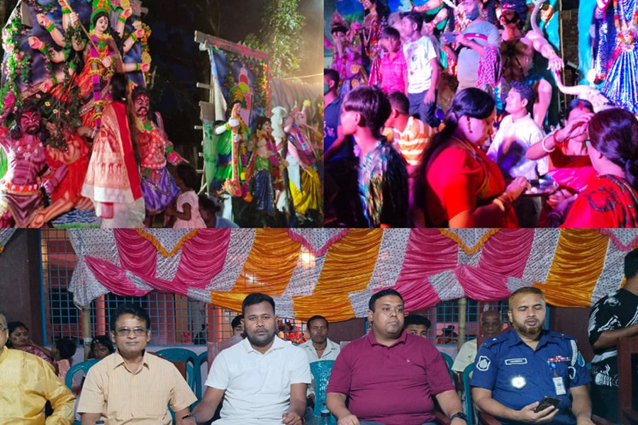 পাংশায় প্রতিমা বিসর্জনের মধ্য দিয়ে দুর্গোৎসব সম্পন্ন