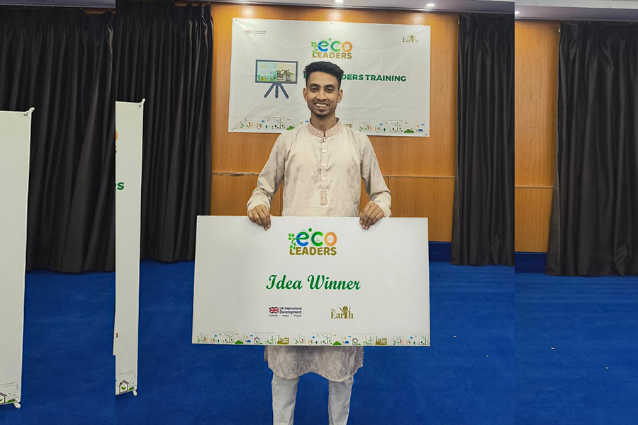 রাজারহাটের যুবক হাসান জিহাদী ইকো লিডার্সে জিতলো ১ লাখ টাকা