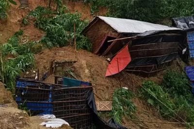 কক্সবাজারের রোহিঙ্গা ক্যাম্পে পাহাড়ধস। ছবি: ভিওডি বাংলা