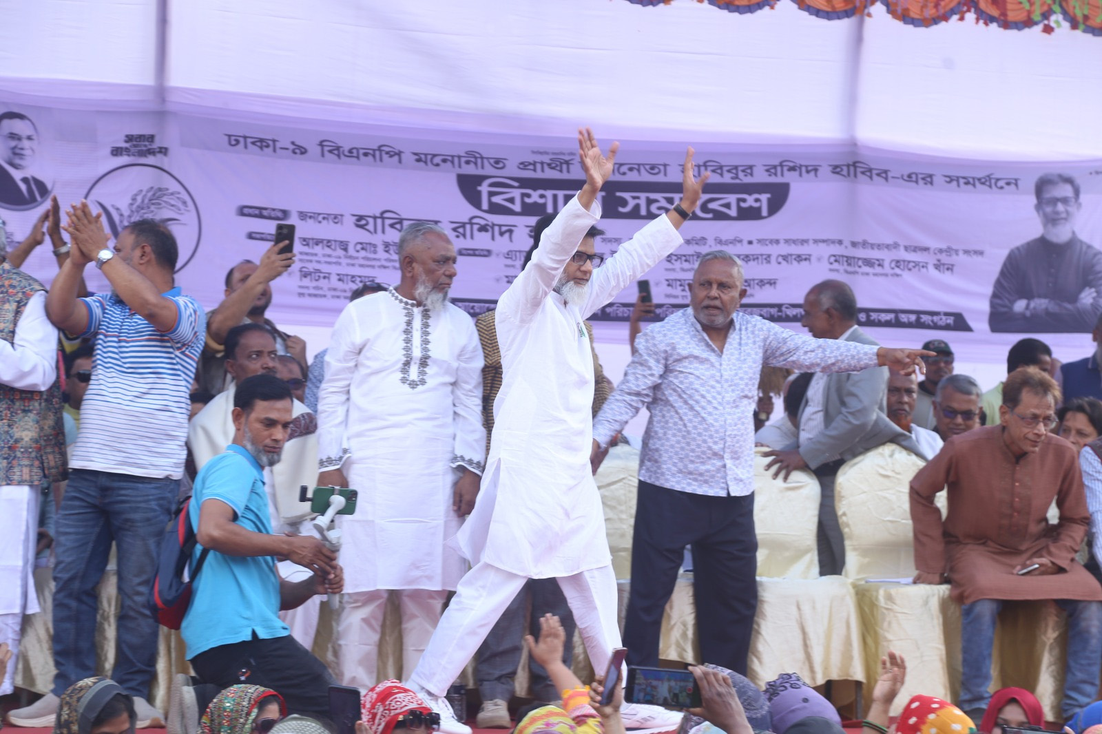 খিলগাঁও জোড়পুকুর মাঠে হাবিবুর রশিদ হাবিবের প্রথম নির্বাচনী সমাবেশ।